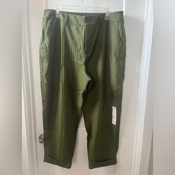 NWT A New Day Women’s Plus Sz 16R Slim Ankle Army Green Trouser Pant - Picture 1 of 10
